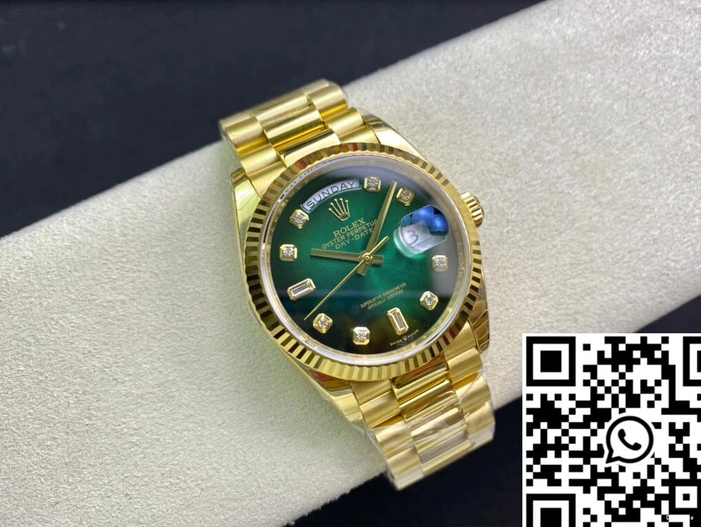 Factory Day-Date Gold Yellow Rolex Contemporary Gradual Dial Green M128238-0069 EW 1009 0722